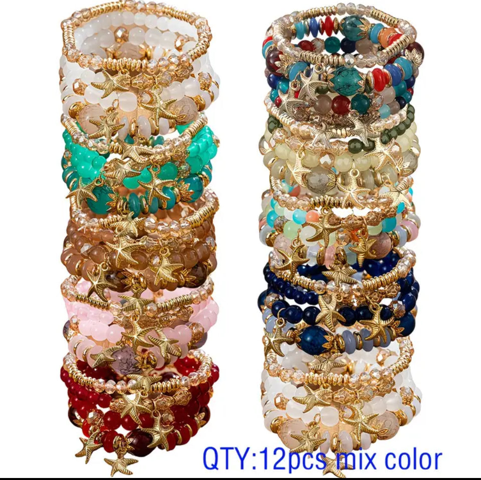 15 pieces of luxurious multicolored bracelets