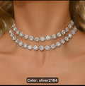 All DAT Diamond 2 rows necklace